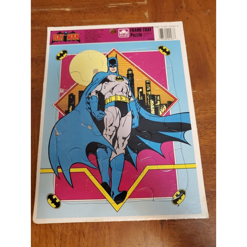 Batman Frame Tray Puzzle DC Comics by Golden Puzzles 1989 Vintage 12 Pieces